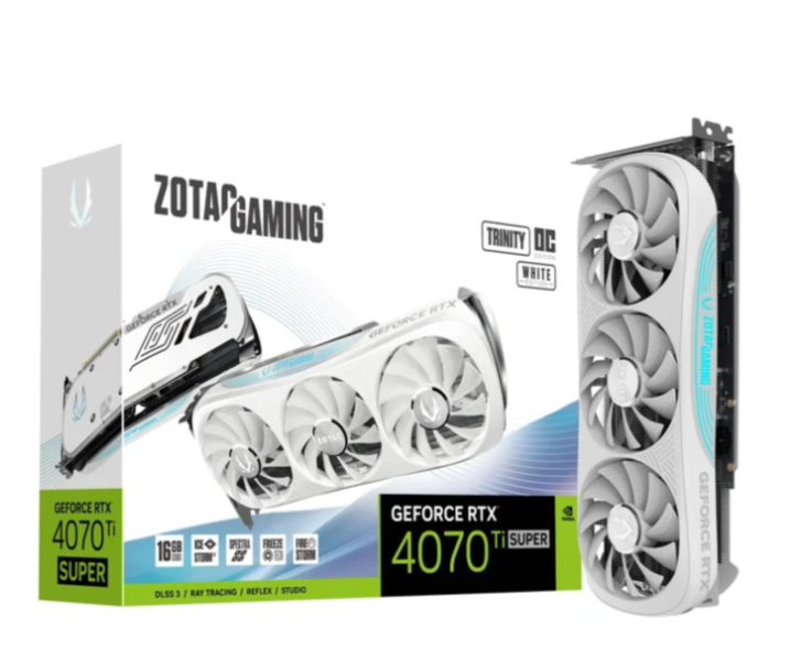 Відеокарта Zotac GeForce RTX 4070 Ti SUPER Trinity OC White Edition 16GB GDDR (ZT-D40730Q-10P) 280366 фото