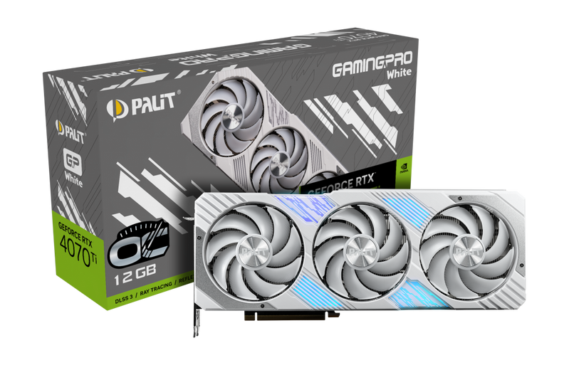 Відеокарта Palit GeForce RTX 4070 Ti GamingPro White OC (NED407TV19K9-1043W) 222114 фото