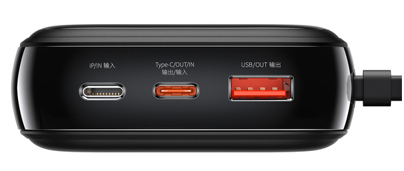 Зовнішній акумулятор (Power Bank) Baseus Power Bank 20000mAh з USB-C Cable Q Pow Display 22.5W Black (PPQD-I01) 101902 фото
