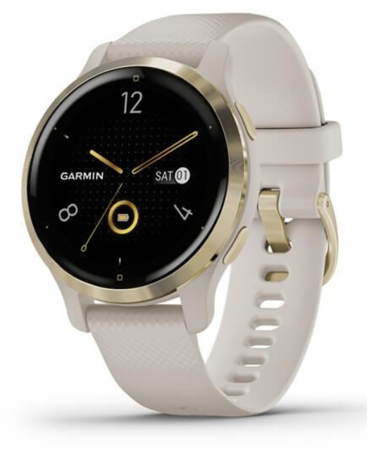 Смарт-годинник Garmin Venu 2S Light Gold Stainless Steel Bezel with Light Sand Case and Silicone Band (010-02429-01/11) 100274 фото