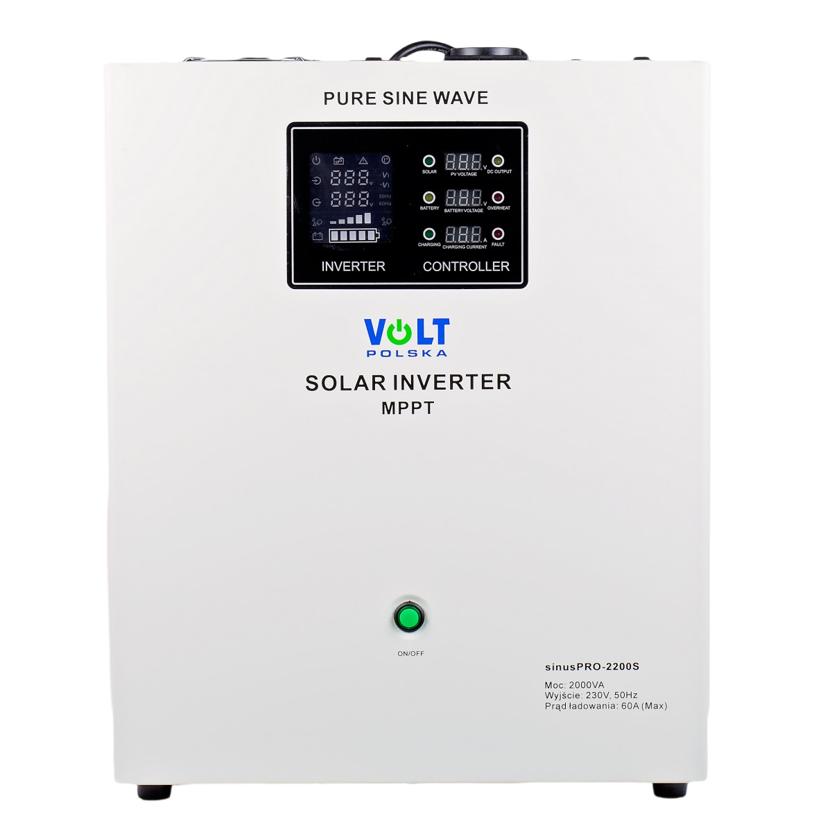 Сонячний інвертор VOLT SINUS PRO 2200 S 12/230V (1400/2200W) + 60A (3SPS200012) 222303 фото