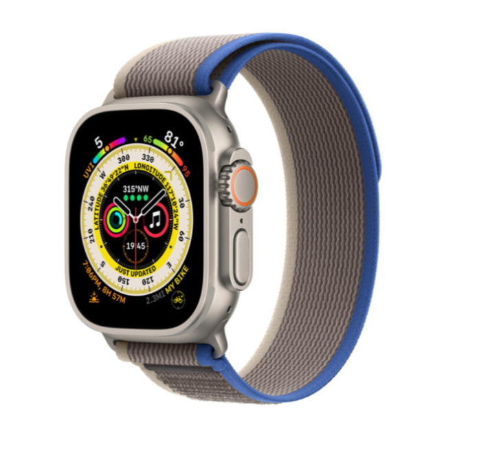 Смарт-годинник Apple Watch Ultra Titanium/Blue Gray Trail Loop S/M LTE (MNHL3) 101616 фото