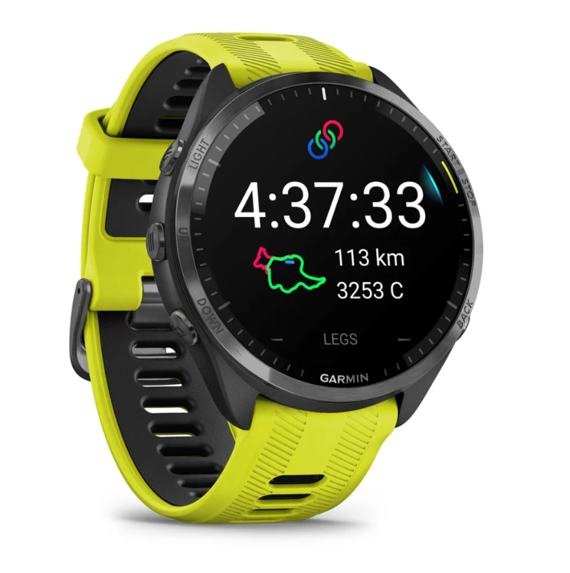 Спортивний годинник Garmin Forerunner 965 Carbon Gray Titanium Bezel w. Black Case and Amp Yell/Black S. Band (010-02809-02/12) 102602 фото