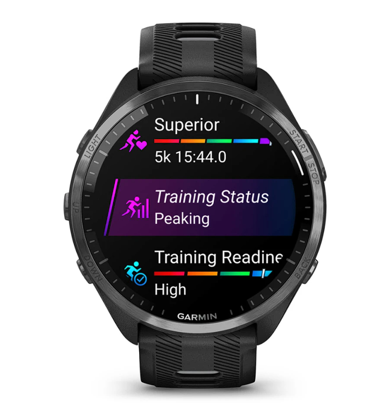 Спортивний годинник Garmin Forerunner 965 Carbon Gray Titanium Bezel w. Blk Case and Blk/Powder Gray S. Band (010-02809-00/10) 102507 фото