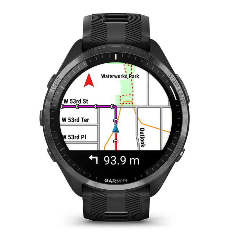 Спортивний годинник Garmin Forerunner 965 Carbon Gray Titanium Bezel w. Blk Case and Blk/Powder Gray S. Band (010-02809-00/10) 102507 фото