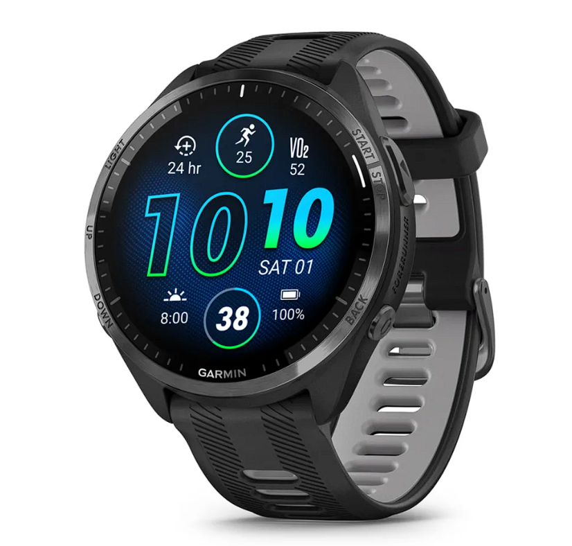 Спортивний годинник Garmin Forerunner 965 Carbon Gray Titanium Bezel w. Blk Case and Blk/Powder Gray S. Band (010-02809-00/10) 102507 фото