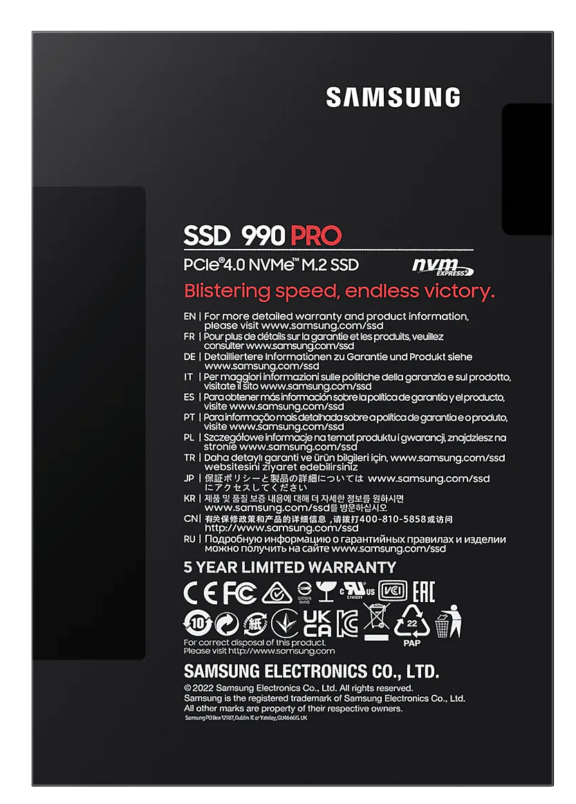 SSD накопичувач Samsung 990 PRO 2 TB (MZ-V9P2T0BW) 222593 фото