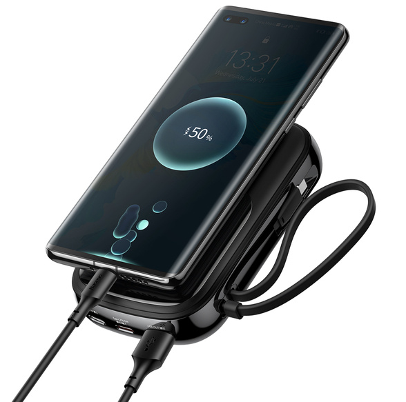 Зовнішній акумулятор (Power Bank) Baseus Power Bank 20000mAh з USB-C Cable Q Pow Display 22.5W Black (PPQD-I01) 101902 фото